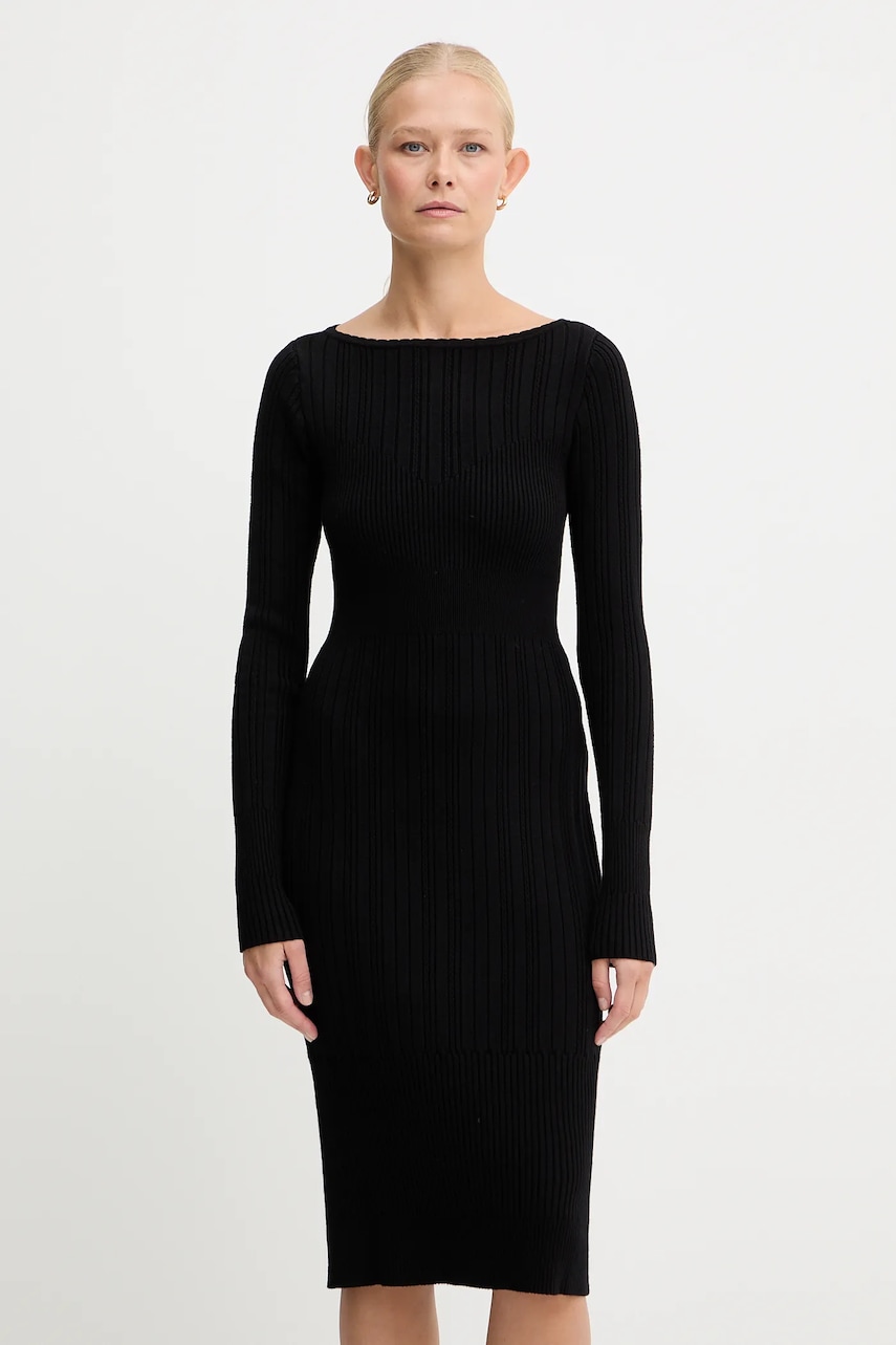 Šaty Twinset černá barva, mini, přiléhavé, 252TT3220