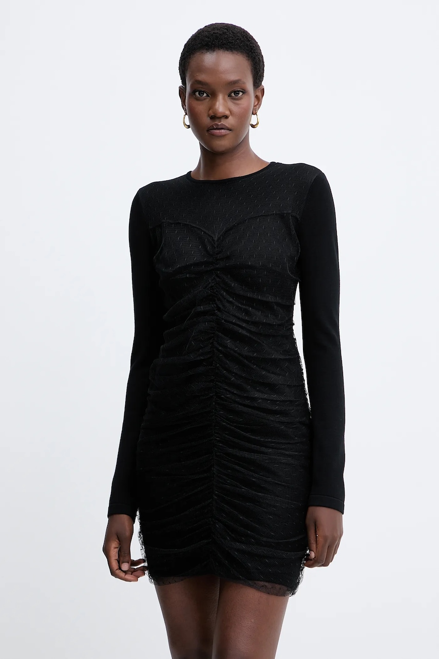 Šaty Twinset černá barva, mini, přiléhavé, 252TT3261