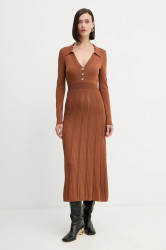Šaty Twinset hnědá barva, maxi, 252TP3110