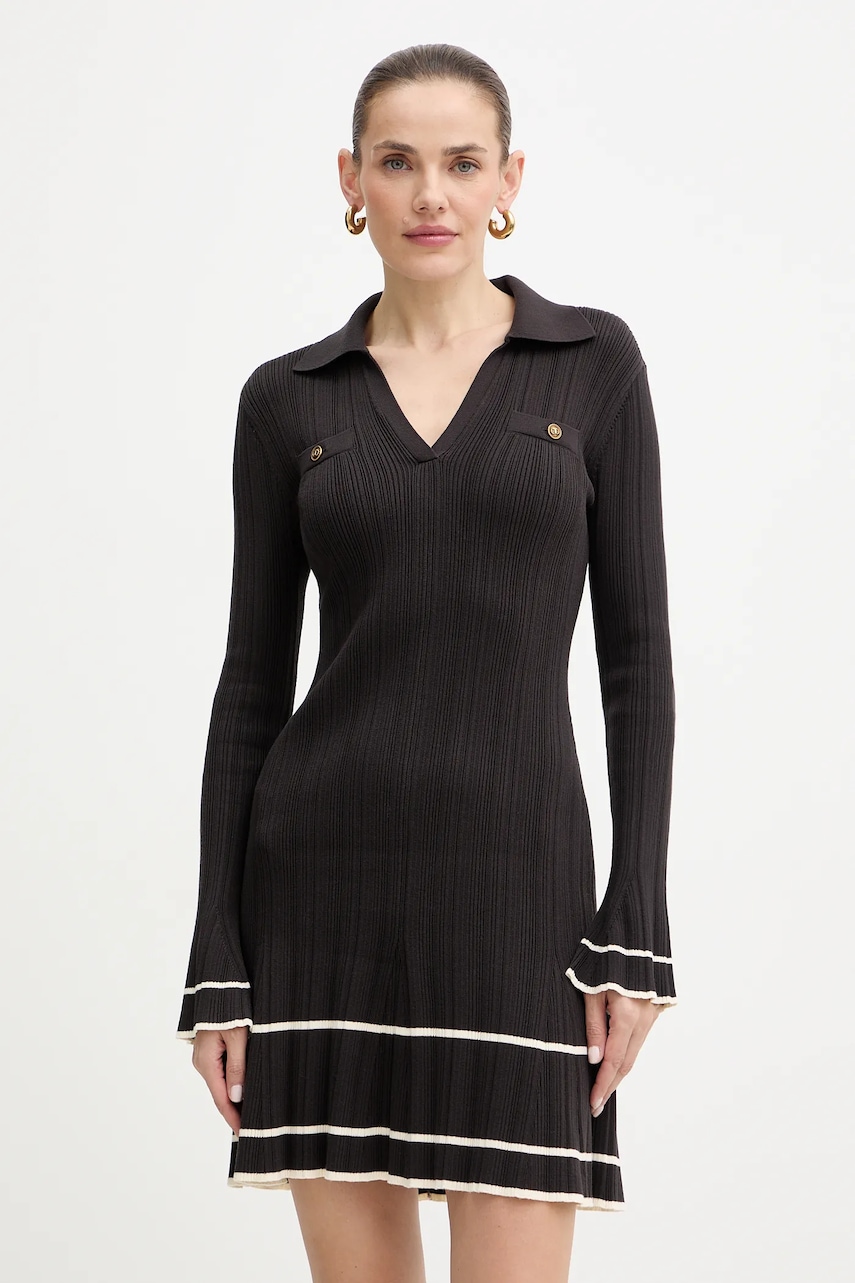 Šaty Twinset hnědá barva, mini, 252TT3230