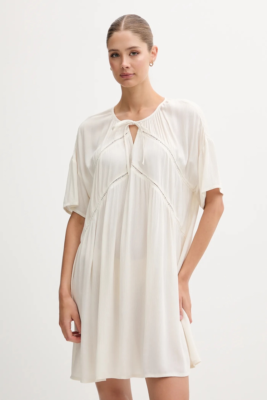 Šaty United Colors of Benetton béžová barva, mini, 4VW95V02B