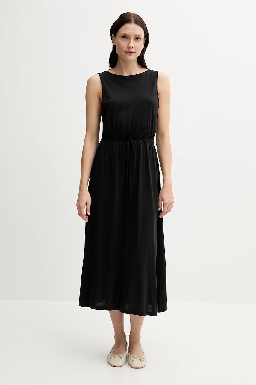 Šaty United Colors of Benetton černá barva, midi, 3Q225V00X