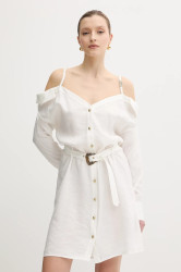 Šaty Versace Jeans Couture béžová barva, mini, 78HAO911 N0433