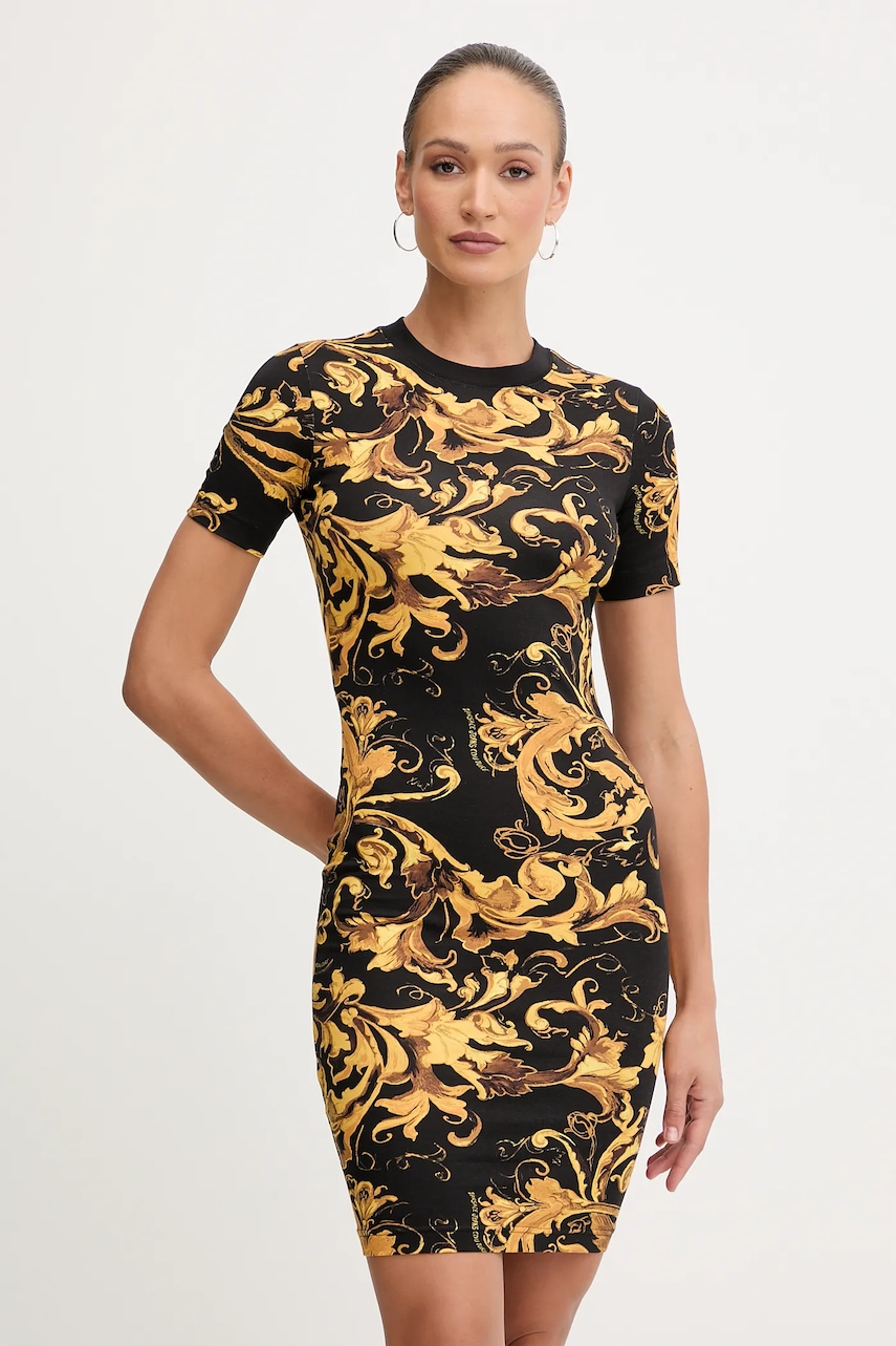 Šaty Versace Jeans Couture černá barva, mini, přiléhavé, 79HAO939 JS504