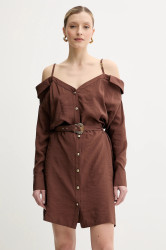 Šaty Versace Jeans Couture hnědá barva, mini, 78HAO911 N0433