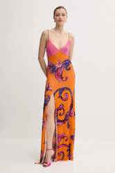 Šaty Versace Jeans Couture oranžová barva, maxi, 78HAO900 JS471
