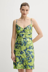 Šaty Versace Jeans Couture zelená barva, mini, 78HAO9B6 JS443