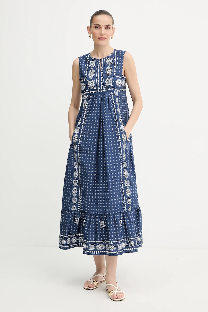 Šaty Weekend Max Mara MANILA tmavomodrá barva, maxi, 2525226021600