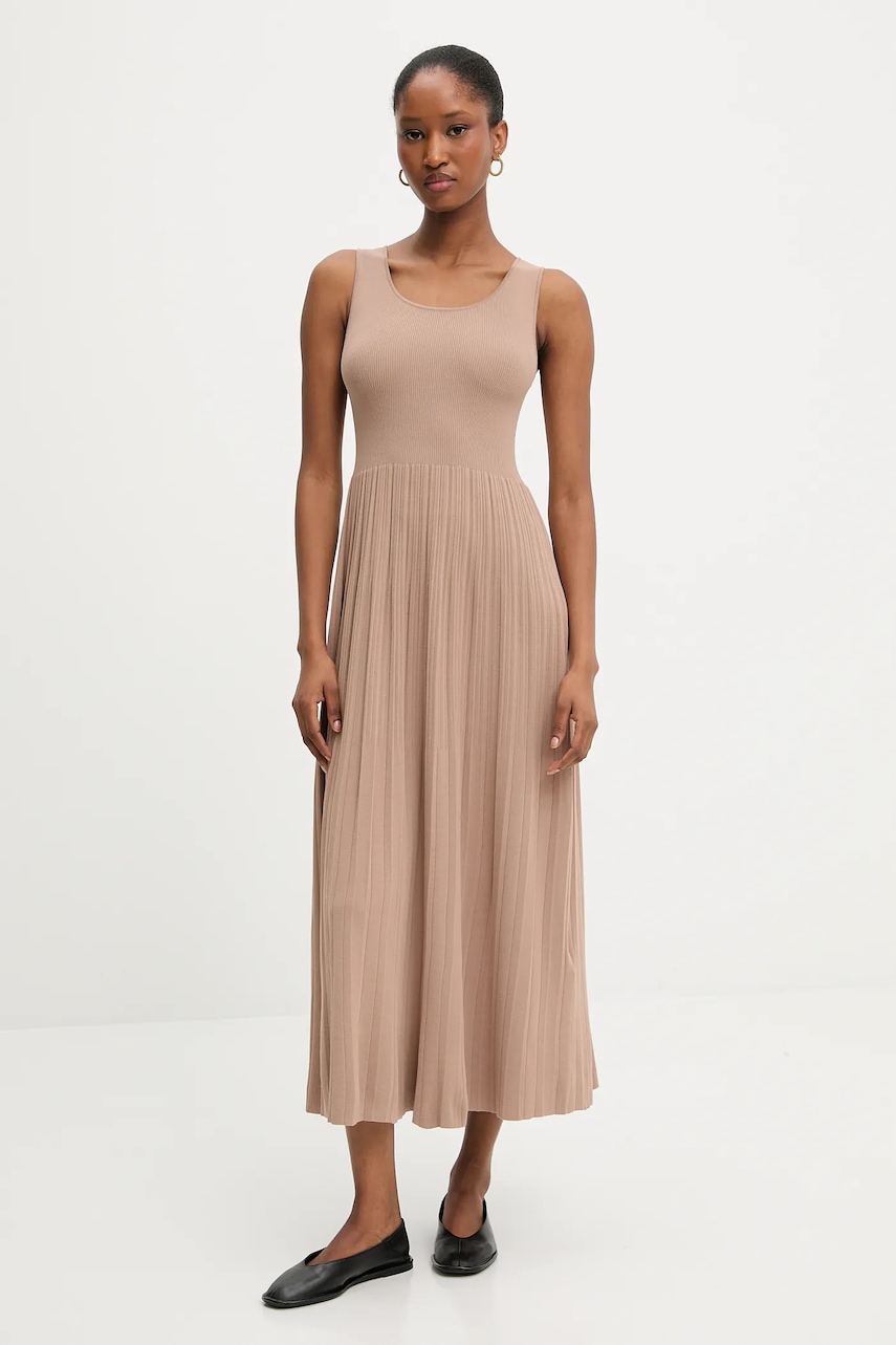 Šaty Weekend Max Mara MARKUS béžová barva, midi, 2525326011600