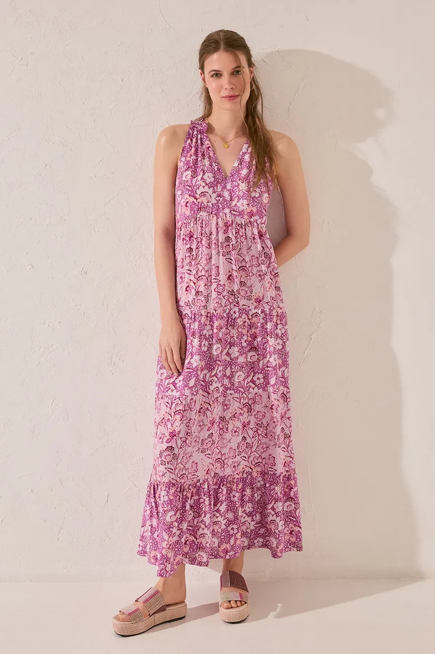 Šaty women'secret fialová barva, maxi, 4479835