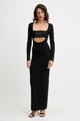 Šaty z vlněné směsi Retrofete Raelle černá barva, maxi, HL25-10438