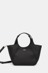 Semišová kabelka BOSS Lenah Small Tote černá barva, 50552118