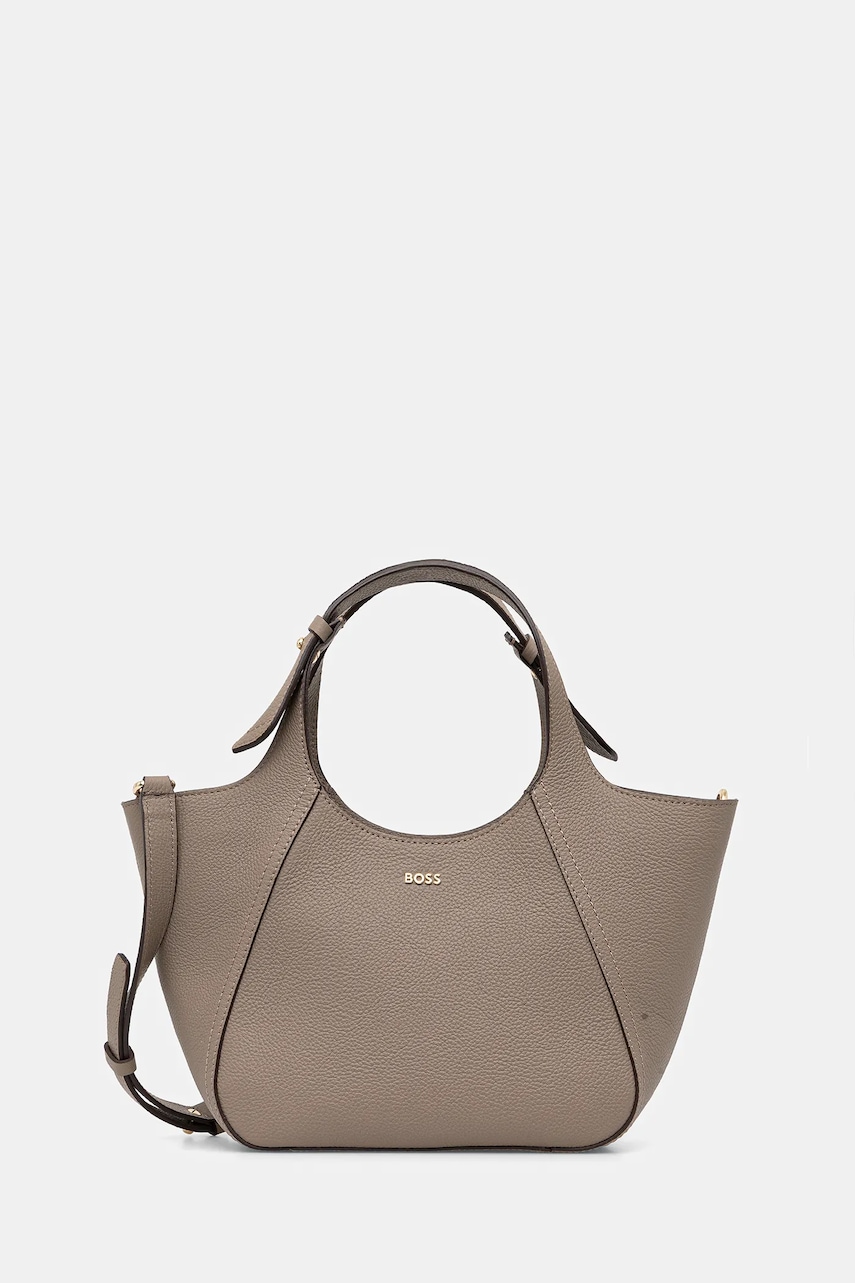 Semišová kabelka BOSS Lenah Small Tote hnědá barva, 50552118