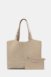 Semišová kabelka Coccinelle béžová barva, E1.THE.11.01.01