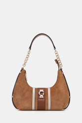 Semišová kabelka Guess ERENIA hnědá barva, HWSB78 38180