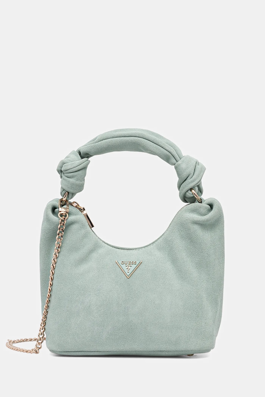 Semišová kabelka Guess ISOTTA tyrkysová barva, HWSG96 60010