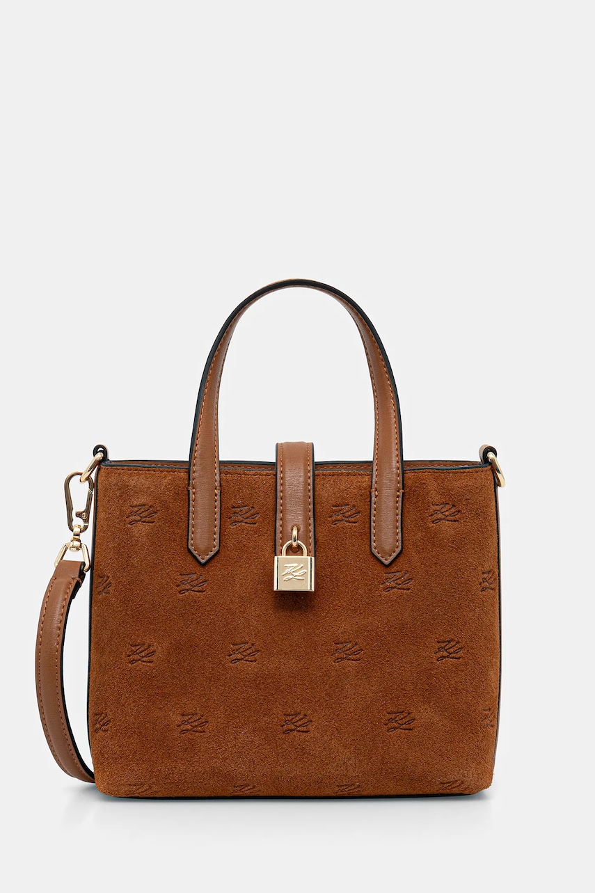 Semišová kabelka Karl Lagerfeld K/AUTOGRAPH