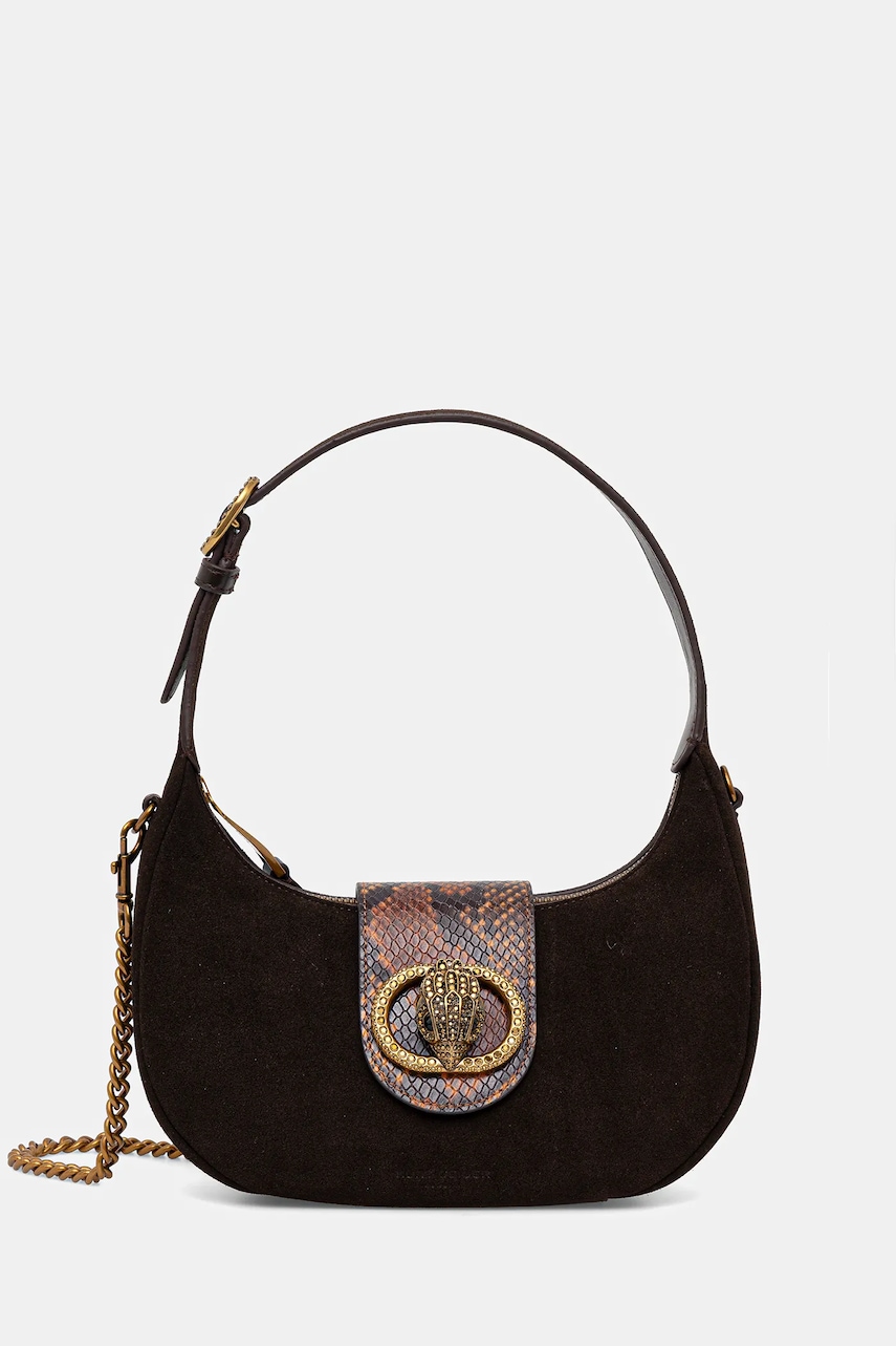 Semišová kabelka Kurt Geiger London CHELSEA hnědá barva, 3601139219