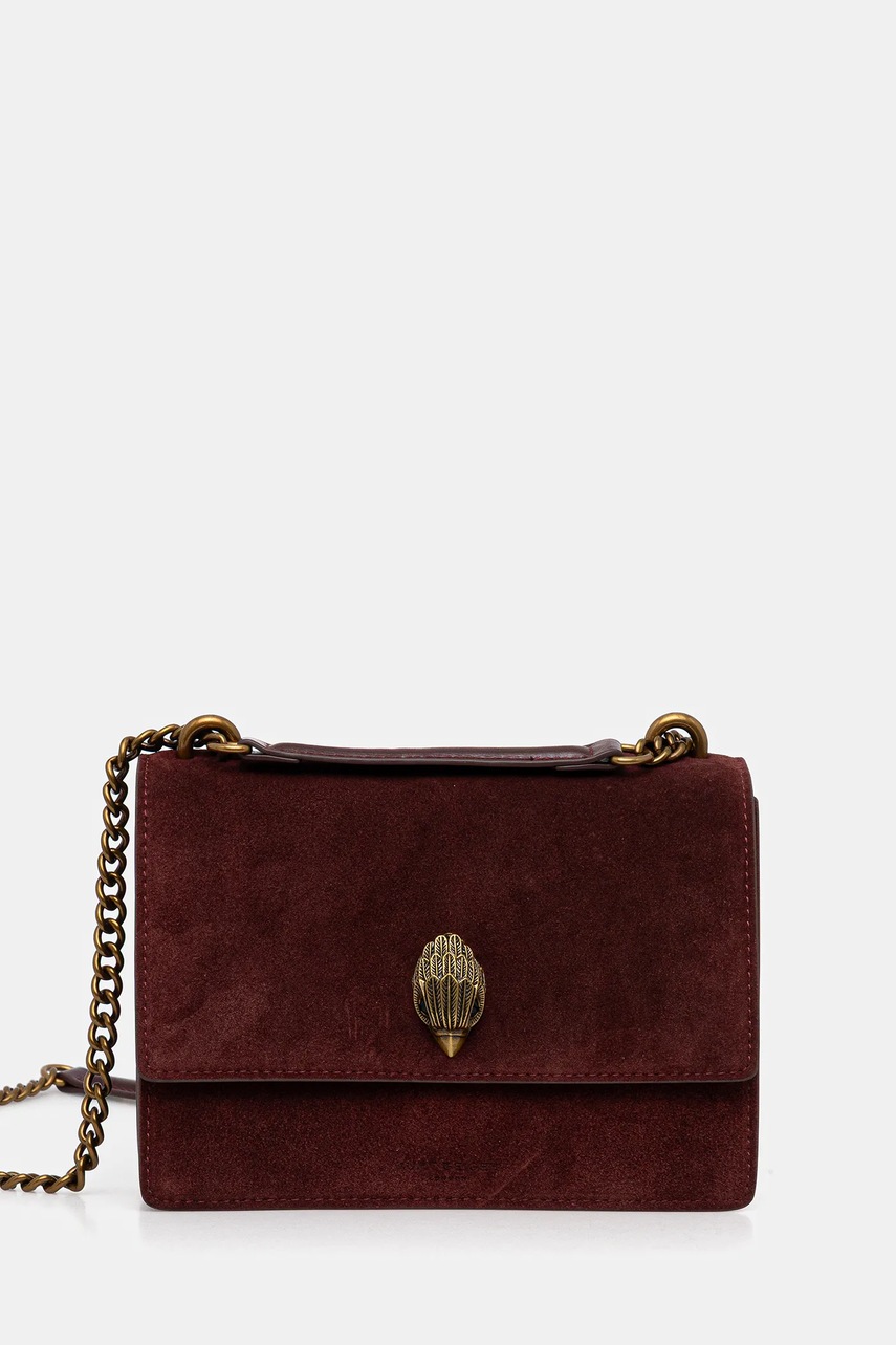Semišová kabelka Kurt Geiger London SHOREDITCH vínová barva, 9540454209