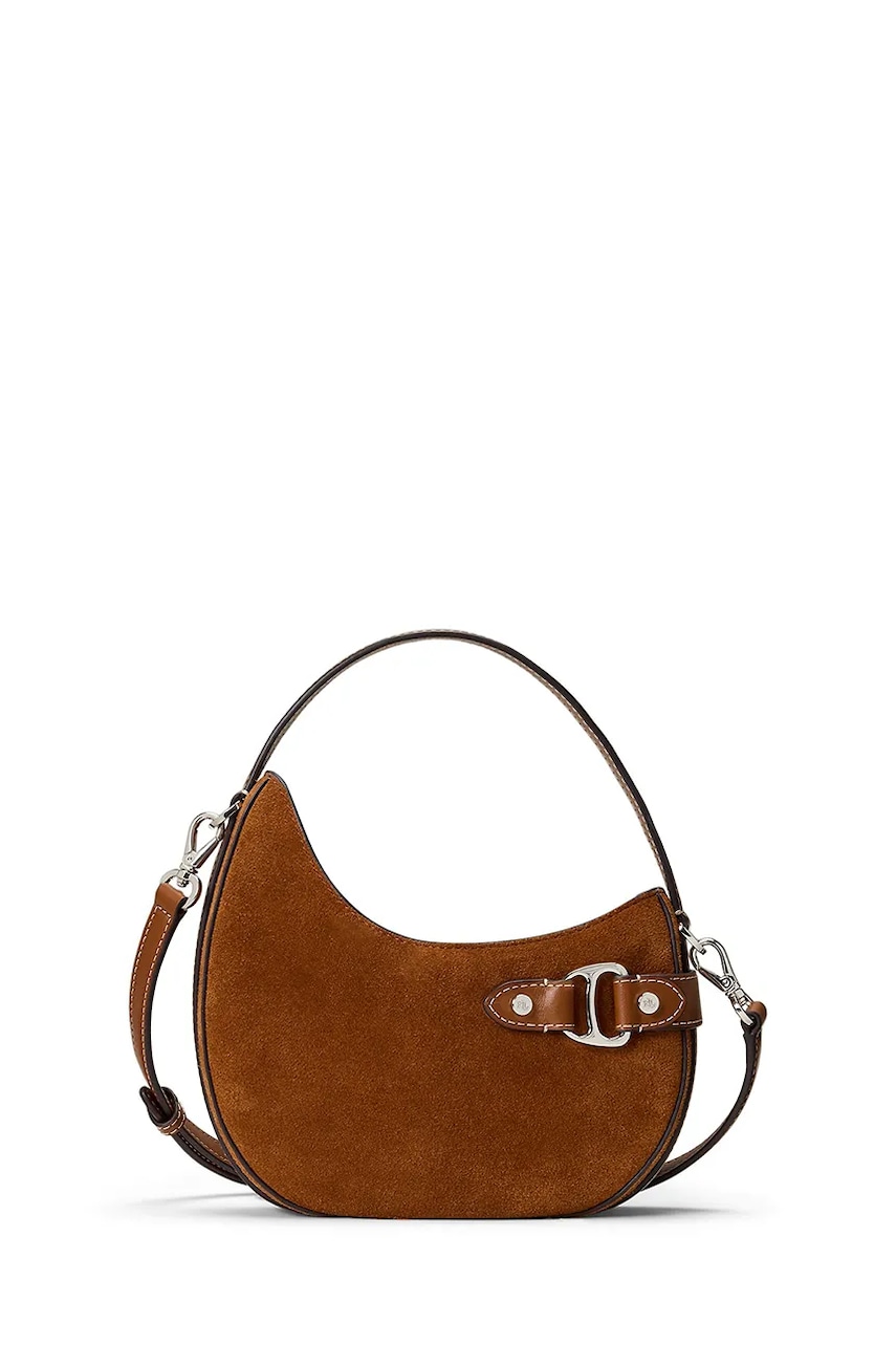 Semišová kabelka Lauren Ralph Lauren hnědá barva, 431980160