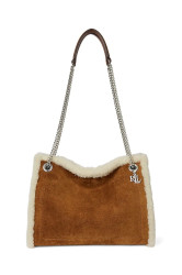 Semišová kabelka Lauren Ralph Lauren hnědá barva, 431980182