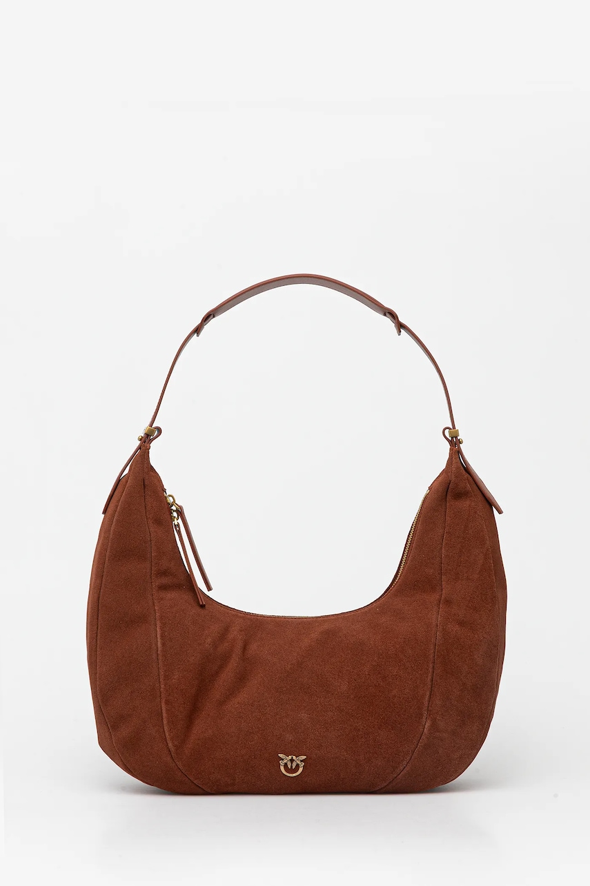 Semišová kabelka Pinko hnědá barva, 104295 A29N