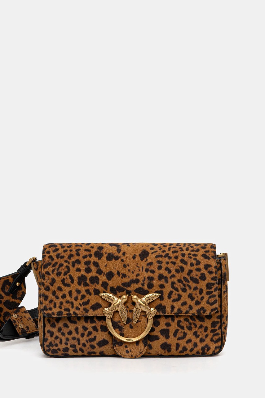 Semišová kabelka Pinko hnědá barva, 106244 A32A