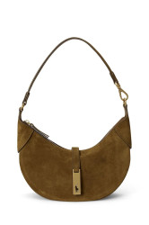 Semišová kabelka Polo Ralph Lauren hnědá barva, 428922880