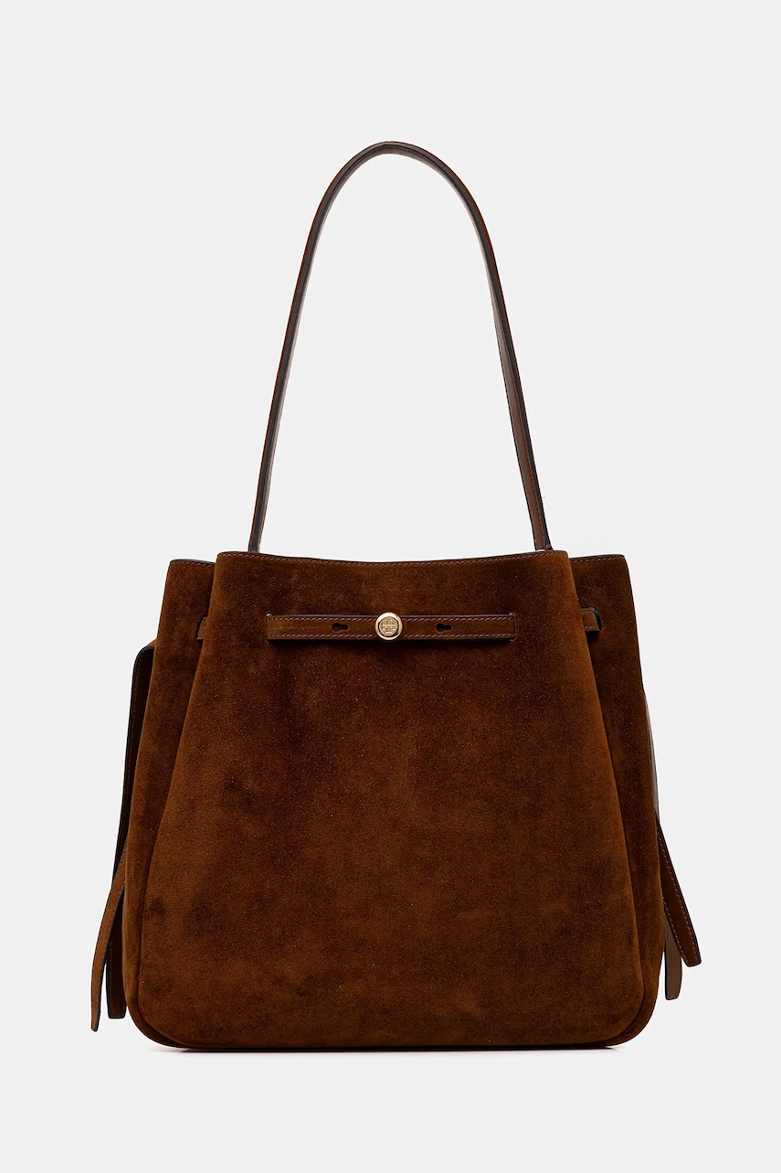 Semišová kabelka Tory Burch Romy hnědá barva, 179987-200