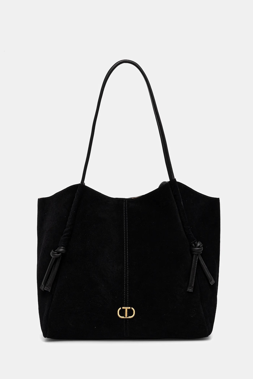 Semišová kabelka Twinset černá barva, 252TD8350