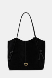 Semišová kabelka Twinset černá barva, 252TD8350