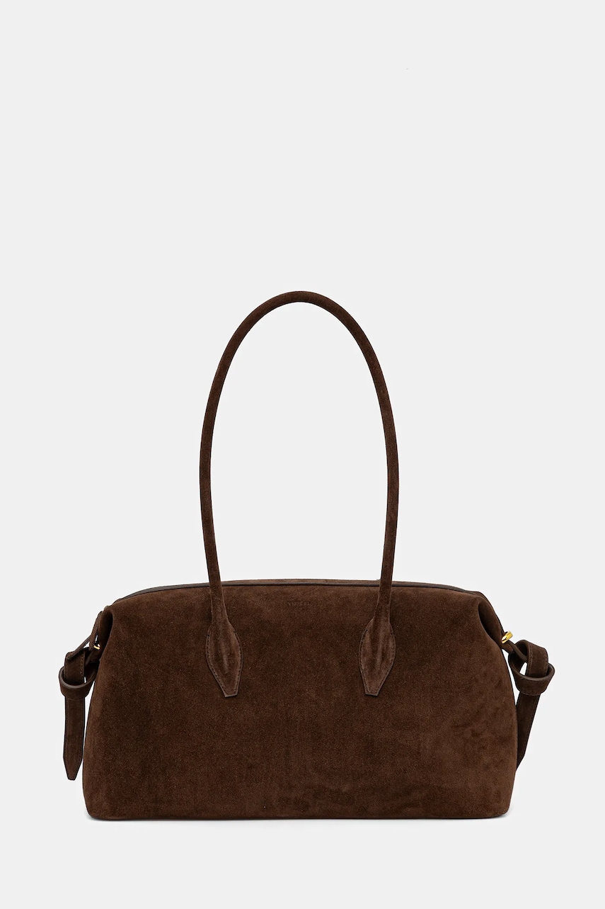 Semišová kabelka Yuzefi BRIOCHE DUFFLE hnědá barva, YUZPF25-HB-BD-S004