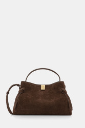 Semišová kabelka Yuzefi GYOZA hnědá barva, YUZCO-HB-GZ-S004