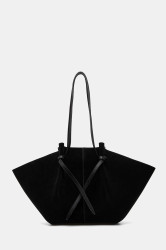 Semišová kabelka Yuzefi LARGE MOCHI černá barva, YUZCO-HB-LM-S011