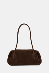 Semišová kabelka Yuzefi OYSTER hnědá barva, YUZCO-HB-OYSB-S004