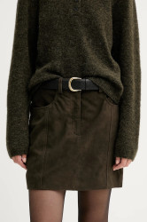 Semišová sukně Gestuz zelená barva, mini, pouzdrová, 10910679