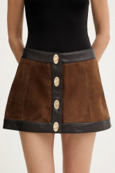 Semišová sukně Retrofete Lisbeth hnědá barva, mini, R-FW25-12094-16