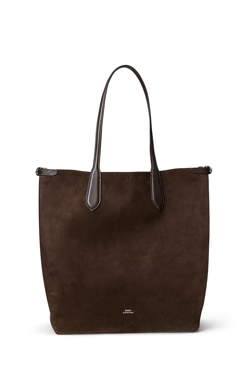 Semišová taška Polo Ralph Lauren hnědá barva, 428968152