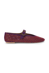 Semišové baleríny Kurt Geiger London Mayfair Ballet Flat vínová barva, 2656390209