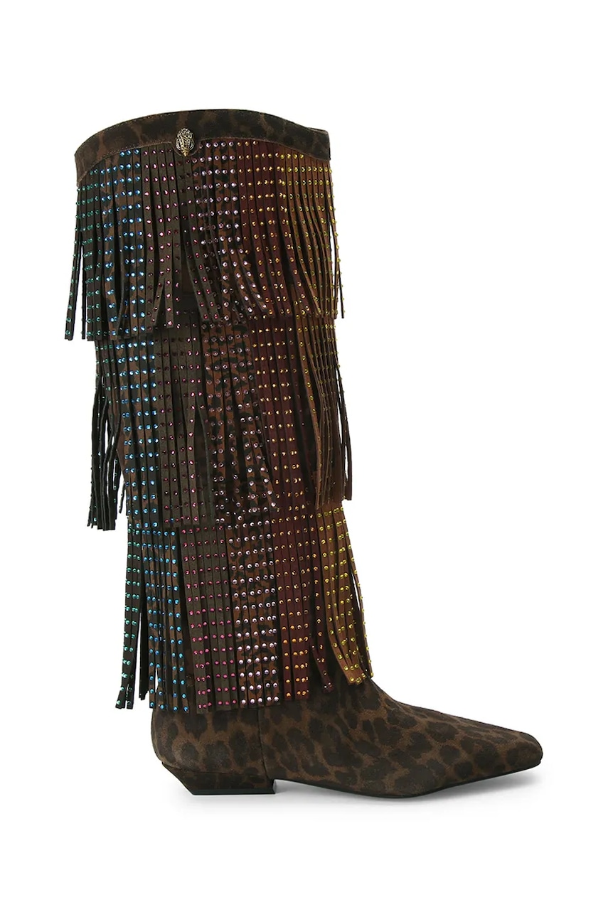 Semišové boty Kurt Geiger London Western Fringe Pull On