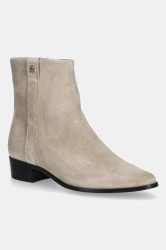 Semišové boty Tommy Hilfiger TH SUEDE POINTY ZIP BOOTIE