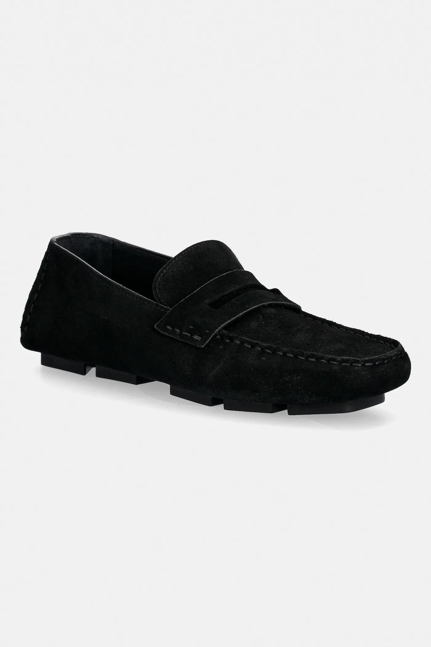 Semišové mokasíny Calvin Klein SQUARE DRIVER SUEDE