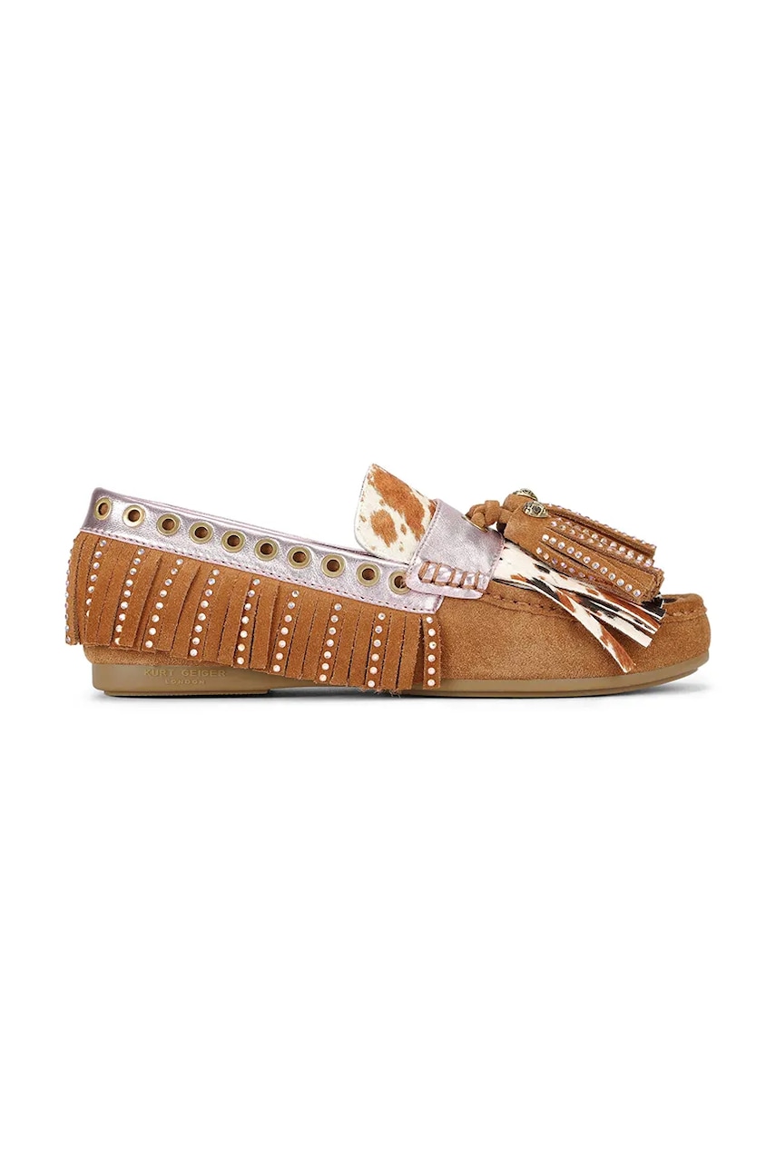 Semišové mokasíny Kurt Geiger London Tassel Fringe Moccasin