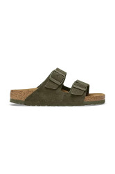 Semišové pantofle Birkenstock Arizona pánské, zelená barva, 1025657