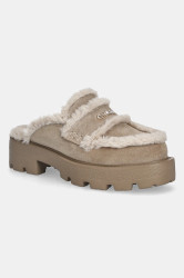 Semišové pantofle Guess YANETA béžová barva, FLFYAT SUE06