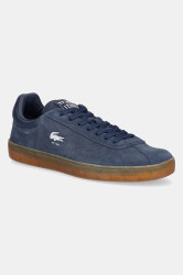Semišové sneakers boty Lacoste BASESHOT tmavomodrá barva, 49SMA0133