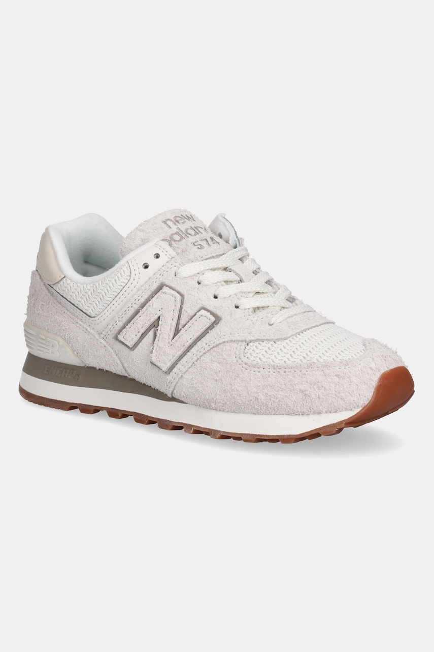 Semišové sneakers boty New Balance 574 béžová barva, WL574BEM