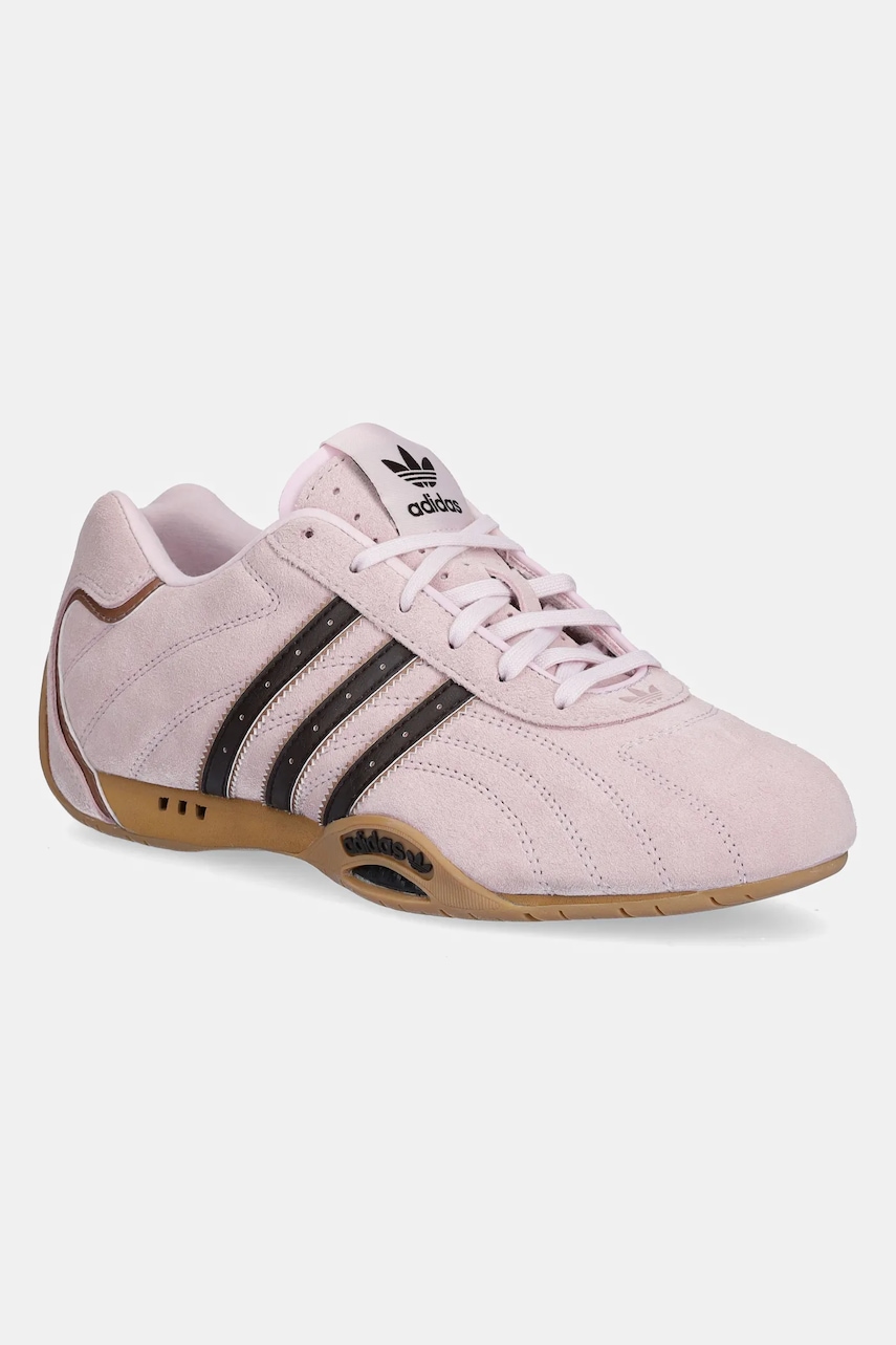 Semišové tenisky adidas Originals Adiracer LO dámské, růžová barva, JS4519