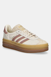 Semišové tenisky adidas Originals Gazelle Bold dámské, béžová barva, JS3893