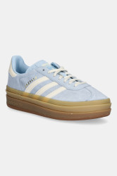 Semišové tenisky adidas Originals Gazelle Bold dámské, modrá barva, JQ7776